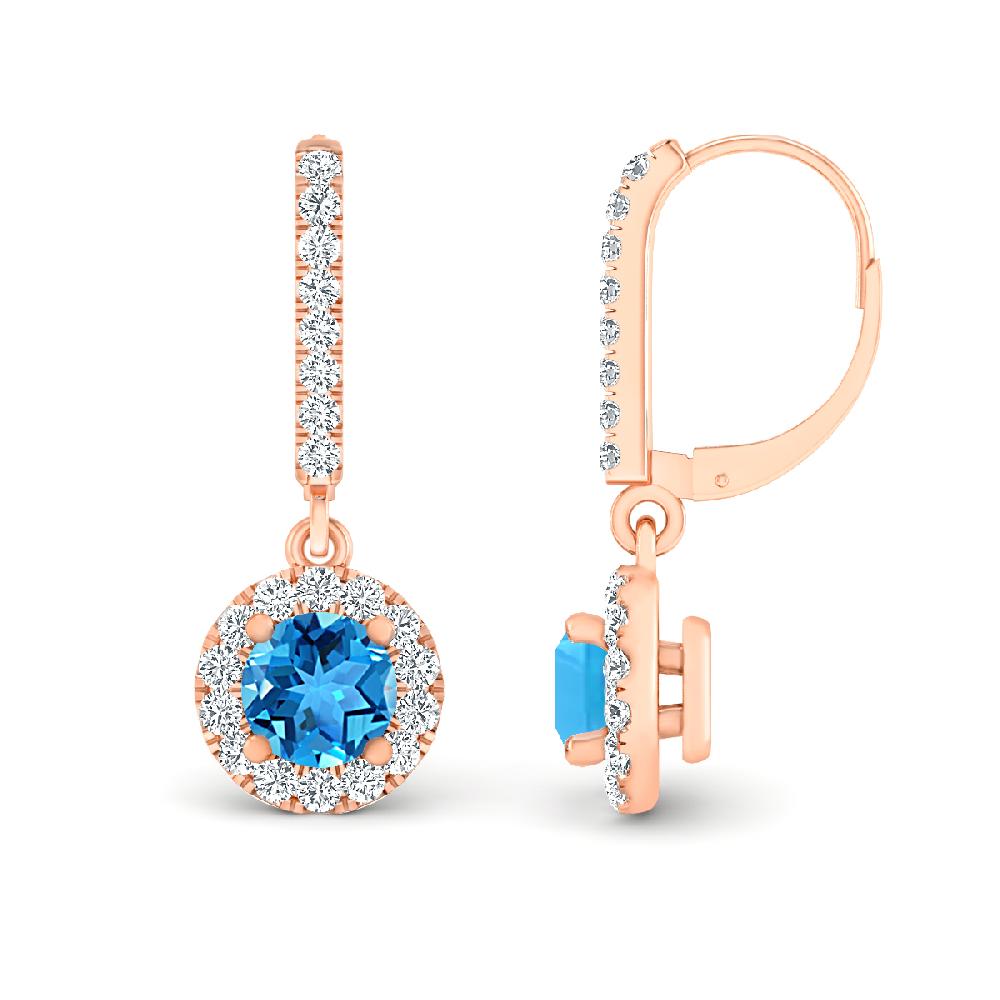 Rose Gold - Blue Topaz