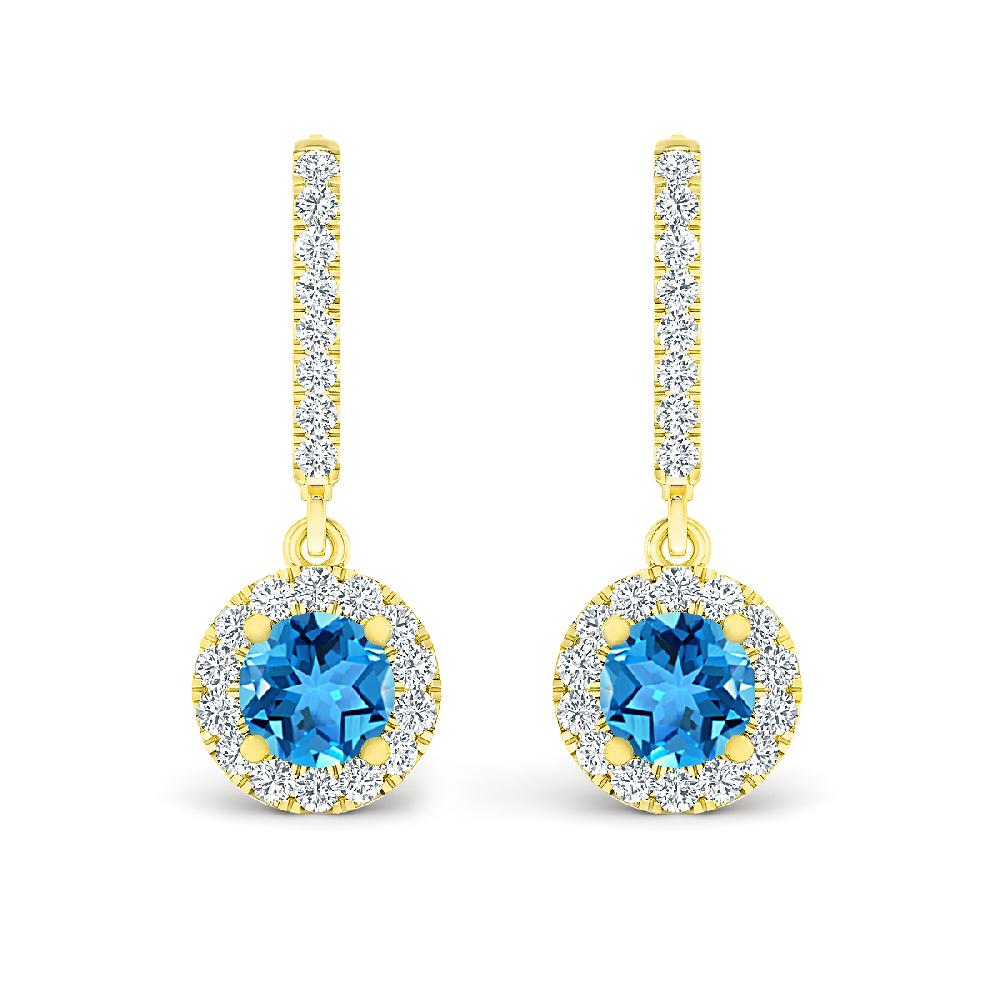 Yellow Gold - Blue Topaz