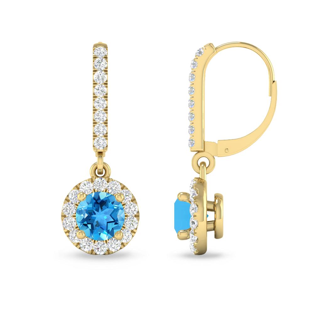 Yellow Gold - Blue Topaz