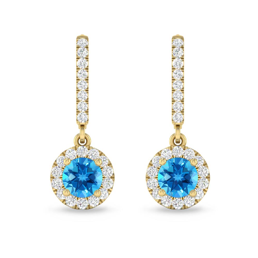 Yellow Gold - Blue Topaz