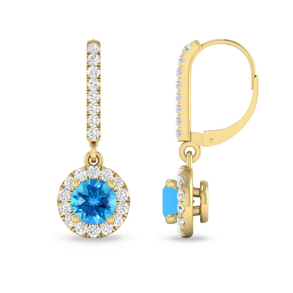 Yellow Gold - Blue Topaz