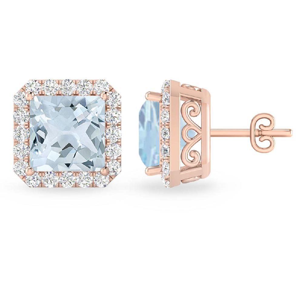 Rose Gold - Aquamarine