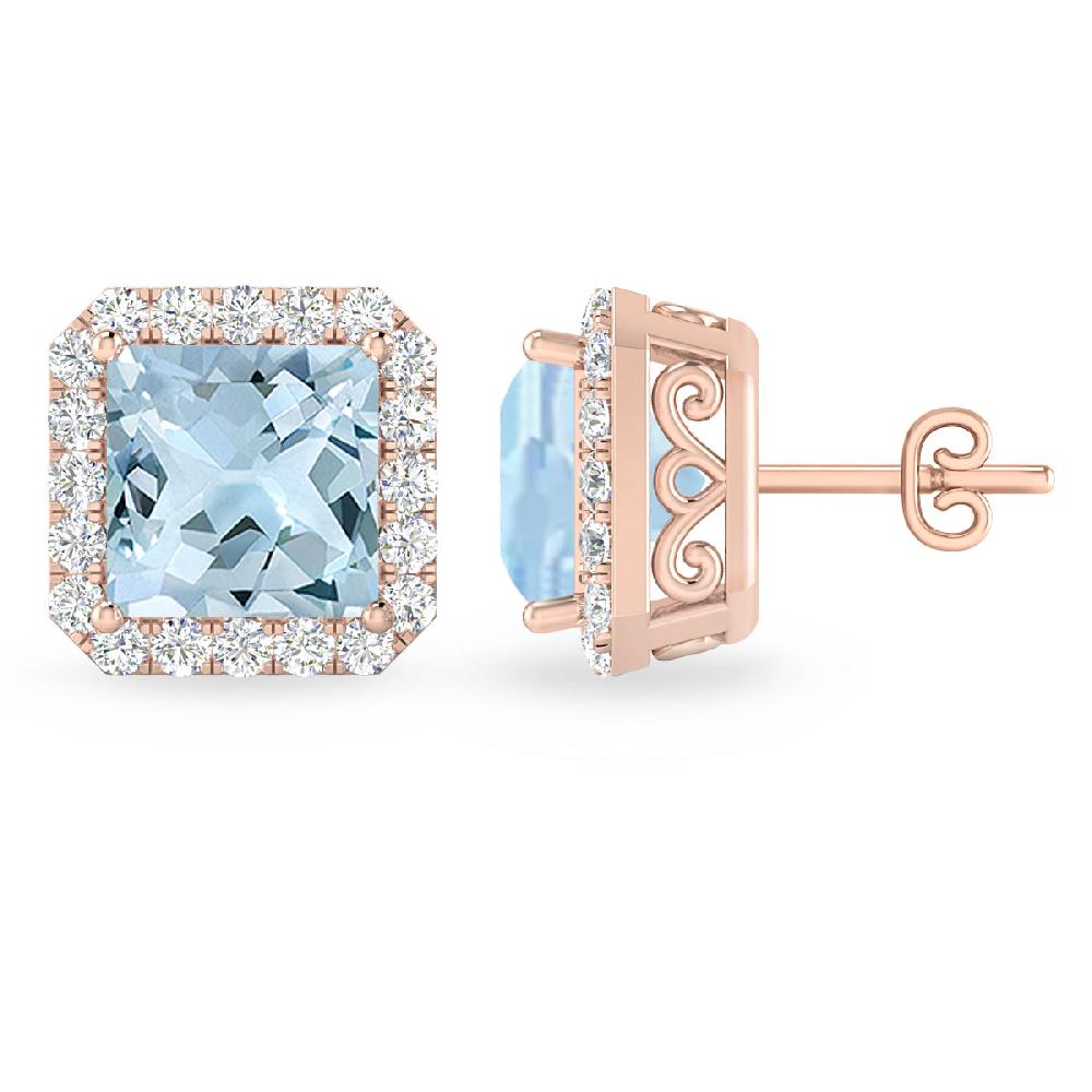 Rose Gold - Aquamarine