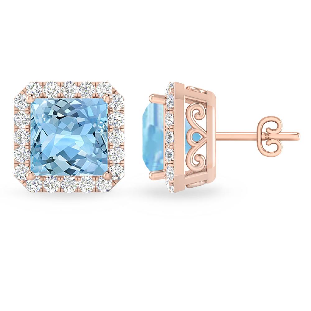 Rose Gold - Aquamarine