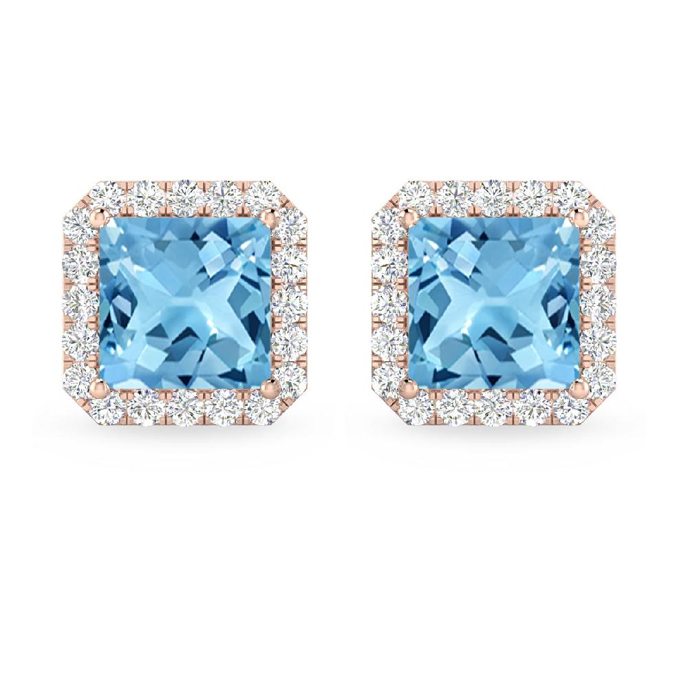 Rose Gold - Blue Topaz