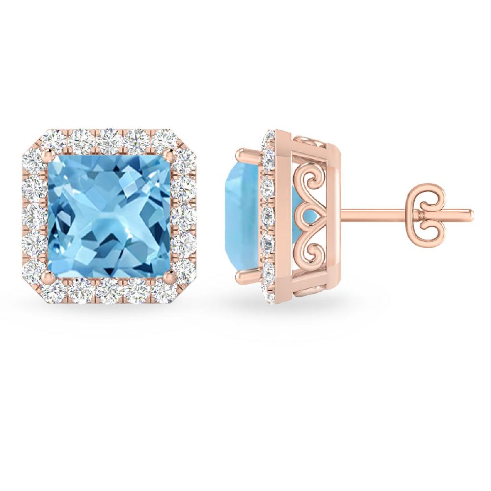 Rose Gold - Blue Topaz