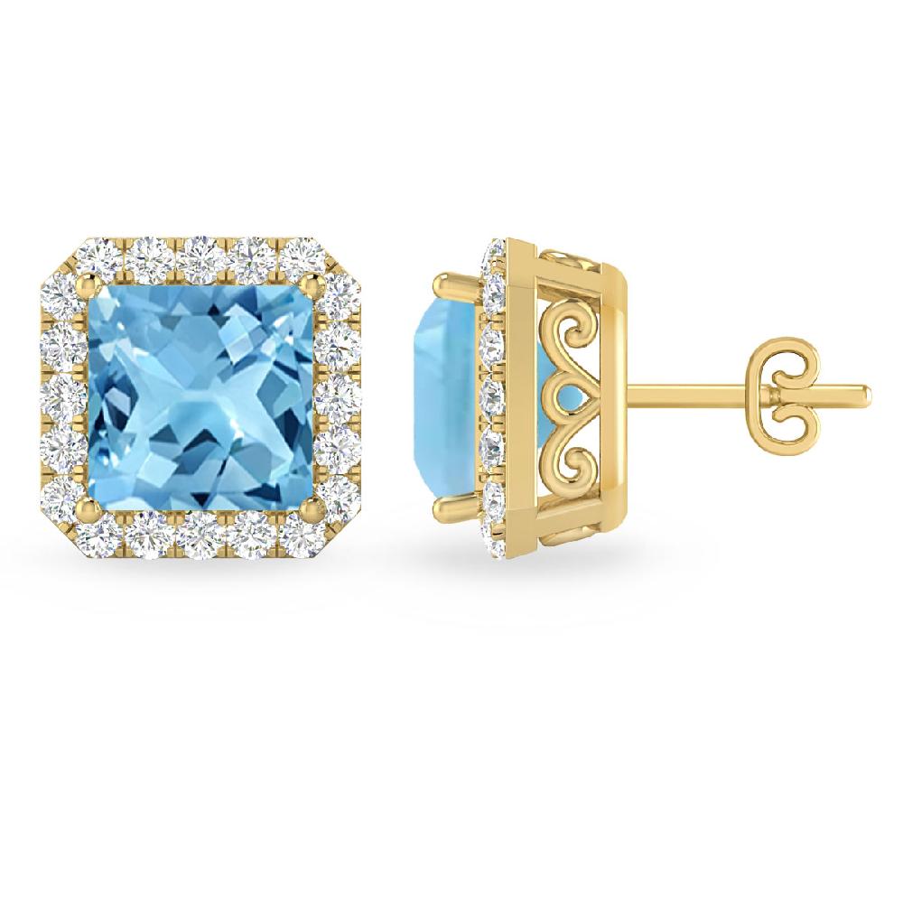 Yellow Gold - Blue Topaz