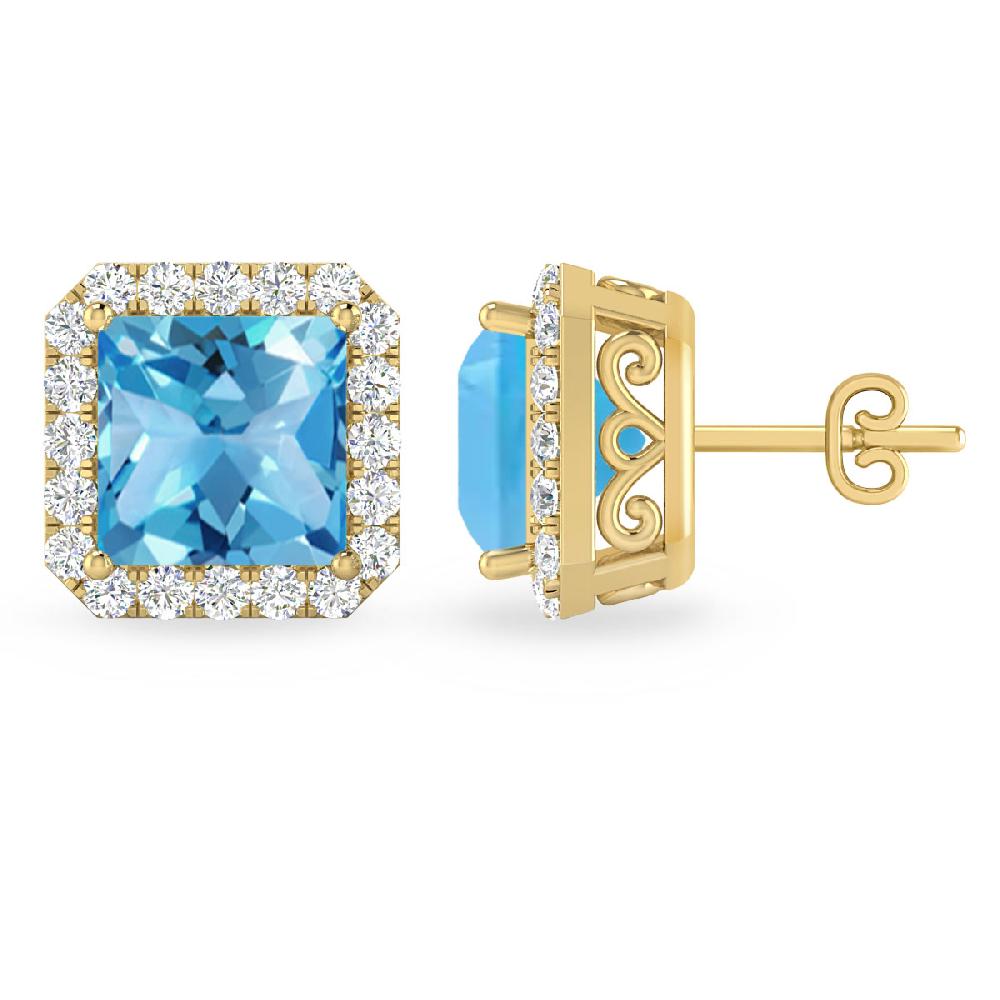 Yellow Gold - Blue Topaz