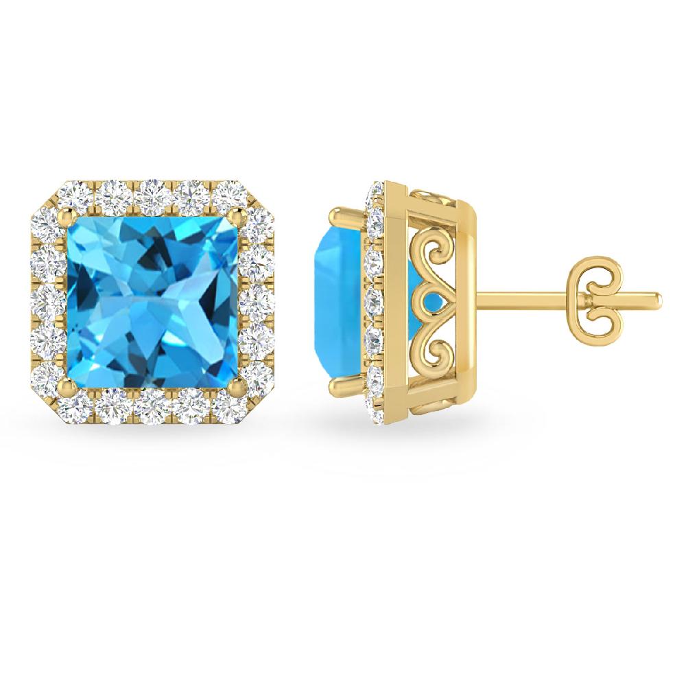 Yellow Gold - Blue Topaz