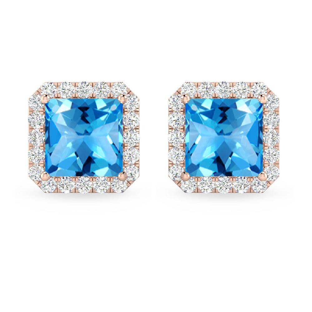 Rose Gold - Blue Topaz