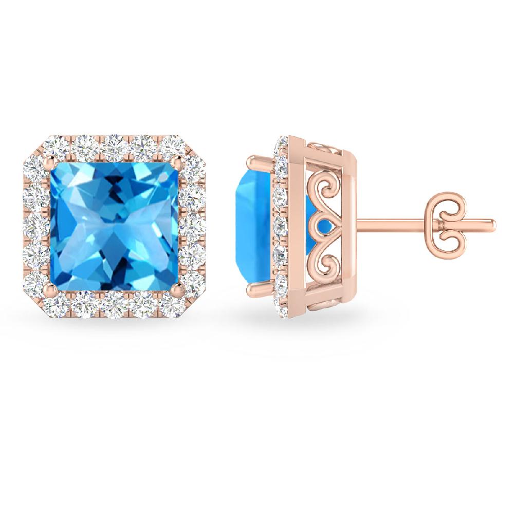 Rose Gold - Blue Topaz