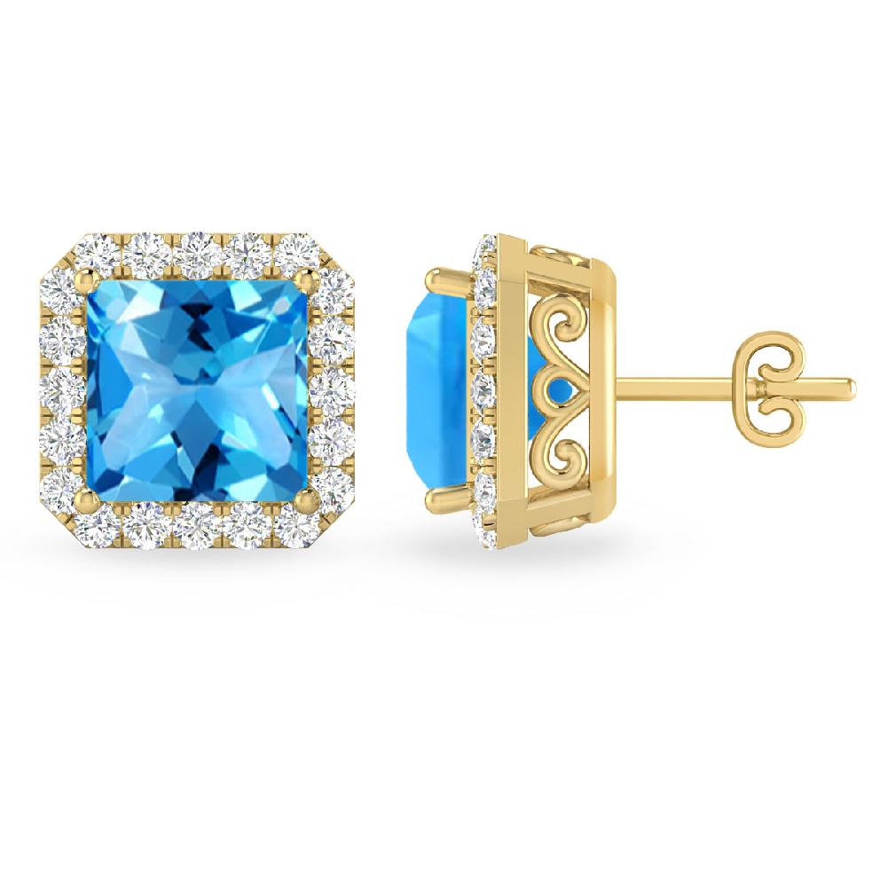 Yellow Gold - Blue Topaz