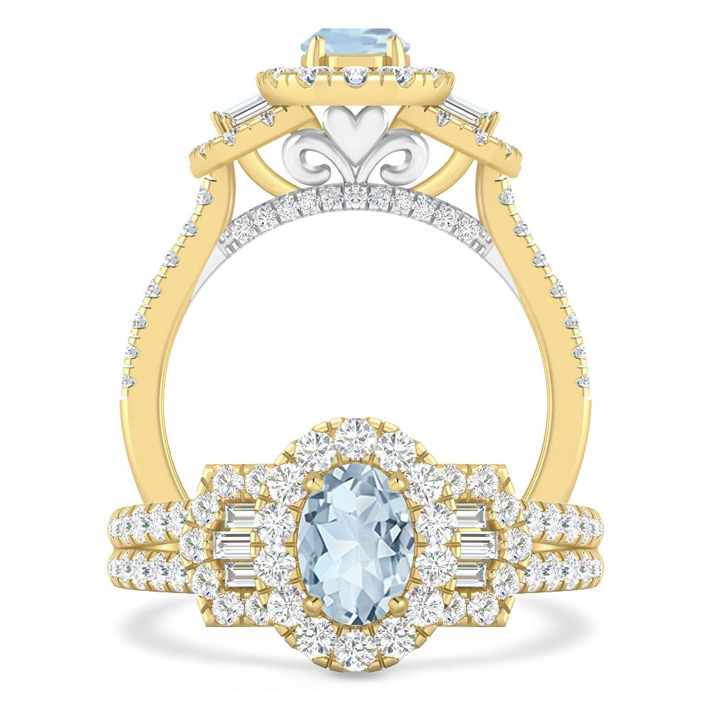 Yellow Gold - Aquamarine