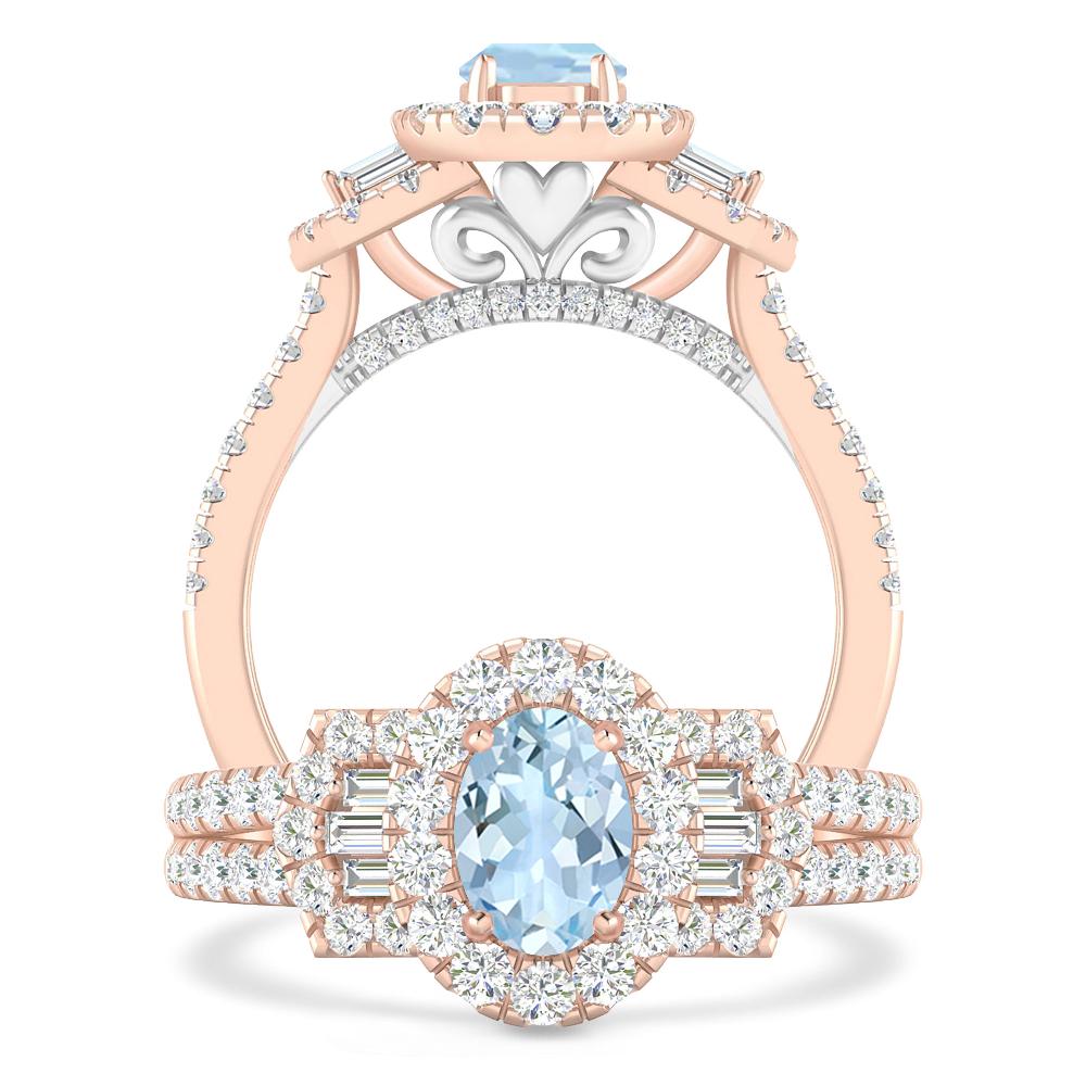 Rose Gold - Aquamarine