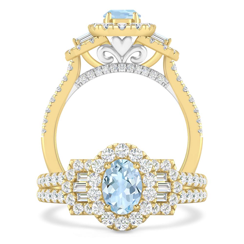 Yellow Gold - Aquamarine