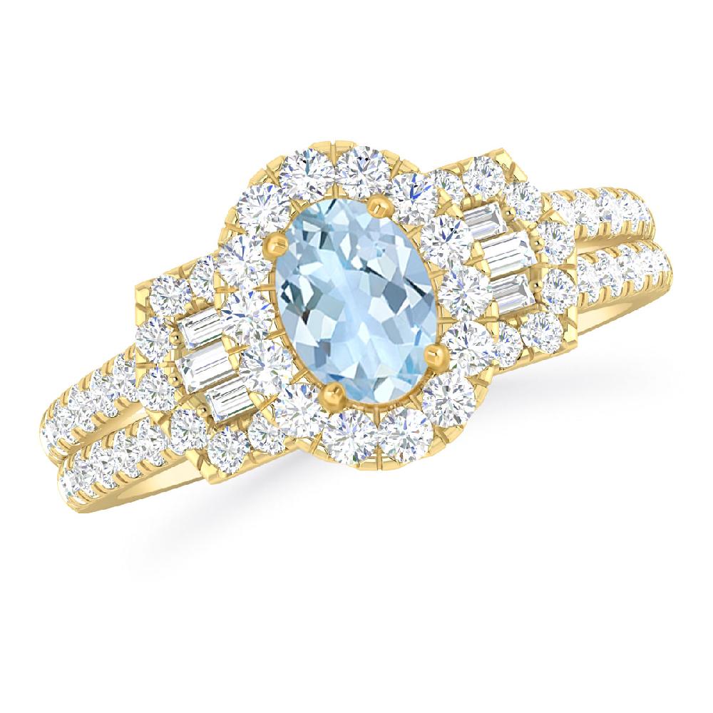 Yellow Gold - Aquamarine