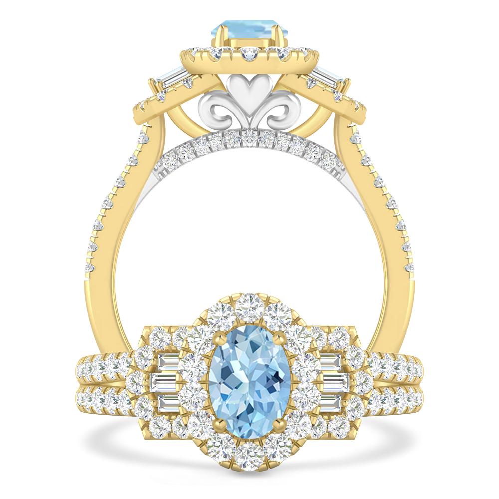 Yellow Gold - Aquamarine