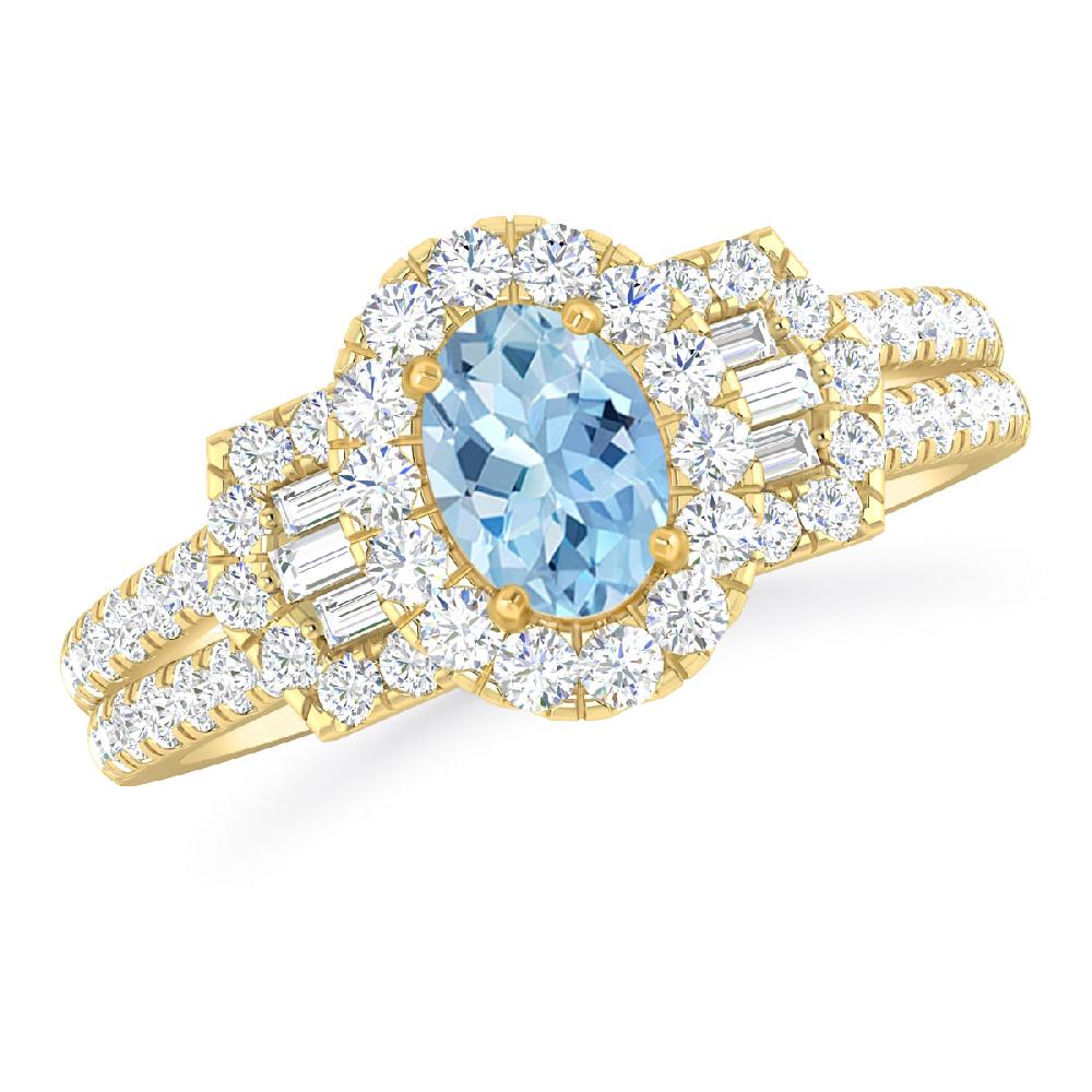 Yellow Gold - Aquamarine