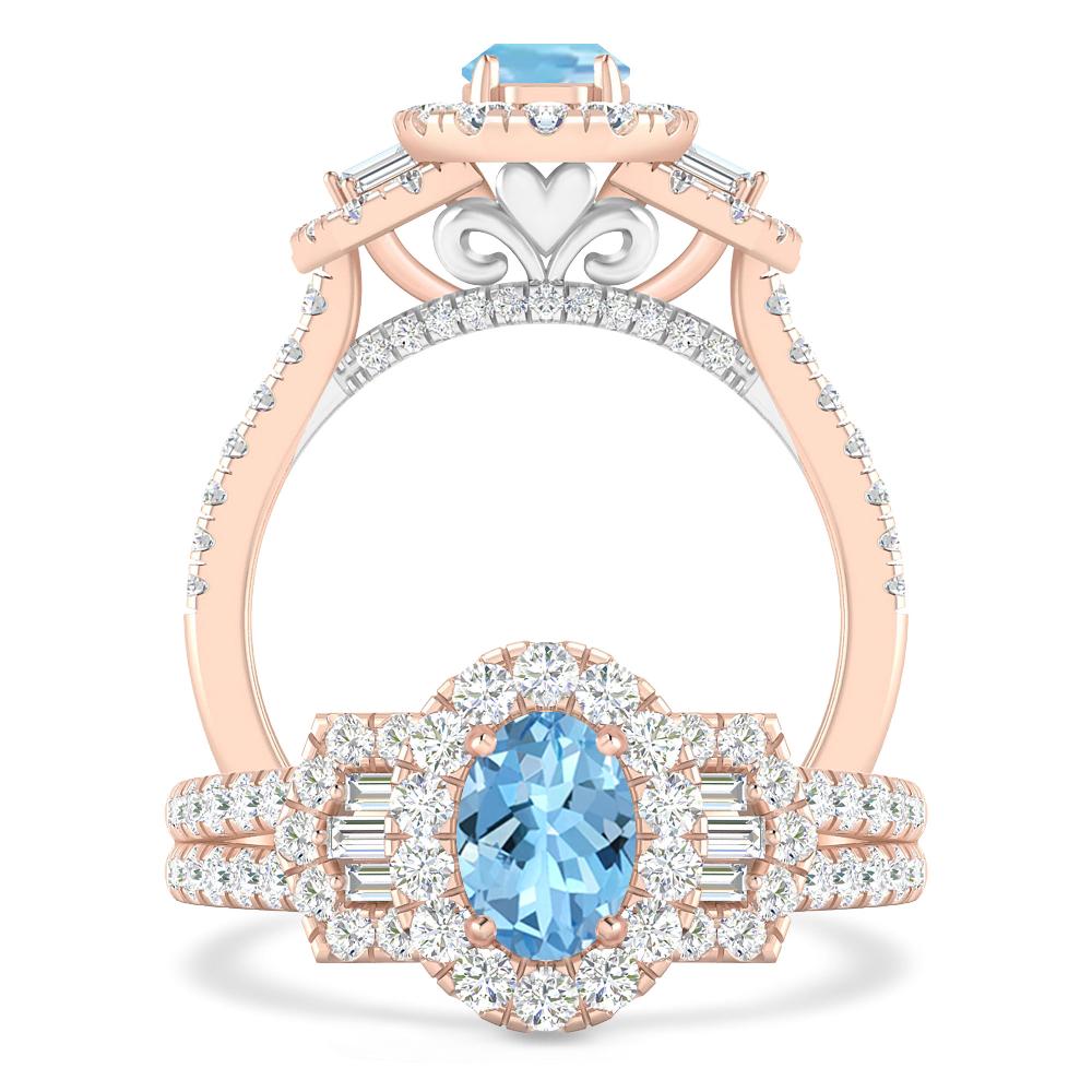 Rose Gold - Aquamarine