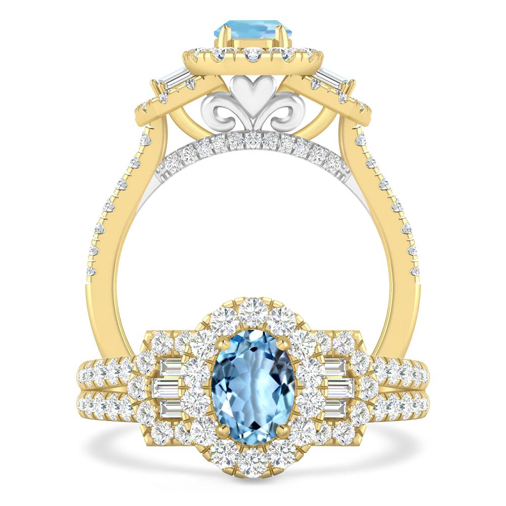 Yellow Gold - Aquamarine