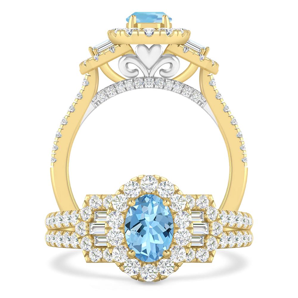 Yellow Gold - Aquamarine