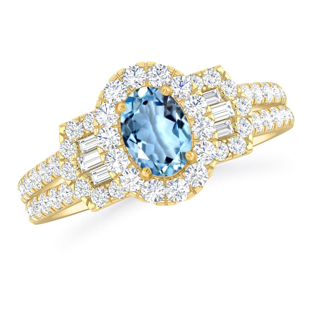 Yellow Gold - Aquamarine