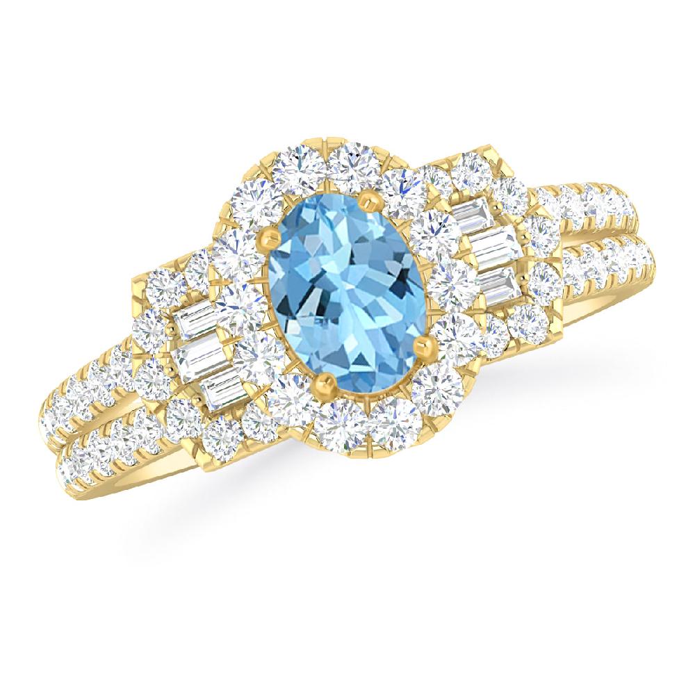 Yellow Gold - Aquamarine