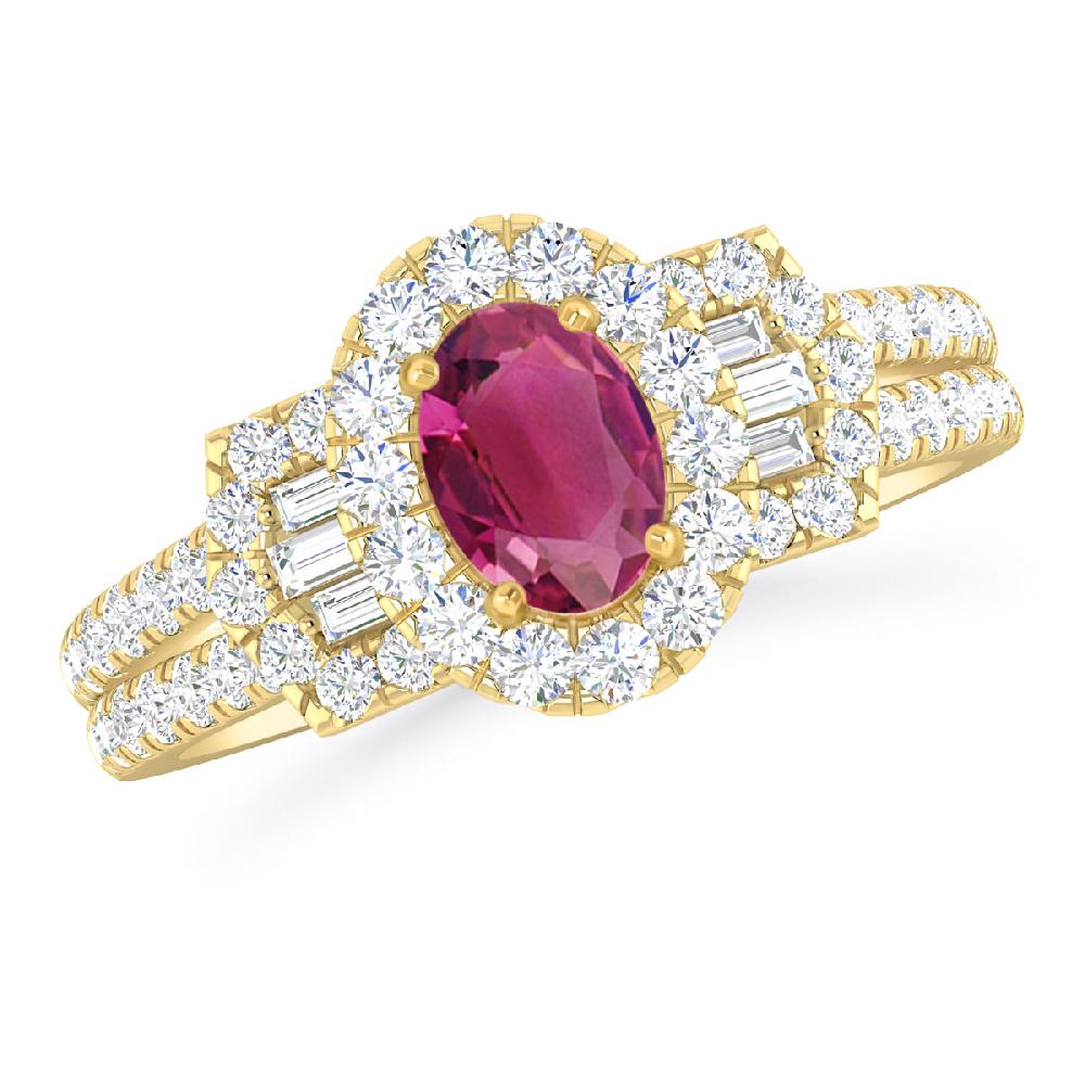 Yellow Gold - Pink Tourmaline