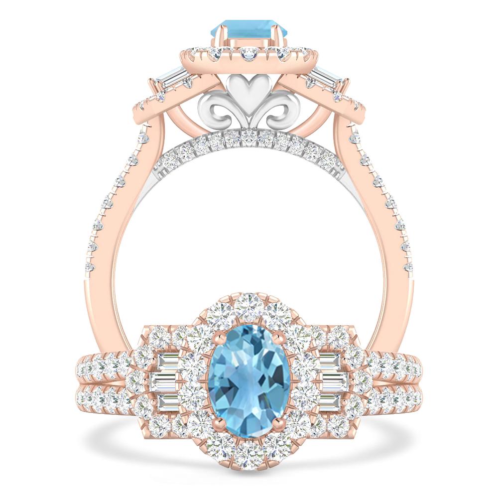 Rose Gold - Blue Topaz