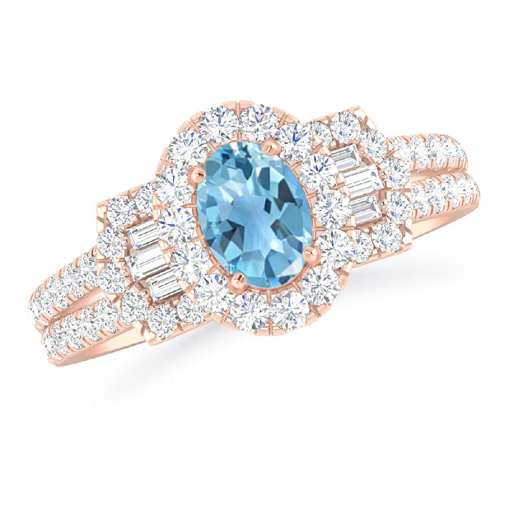 Rose Gold - Blue Topaz