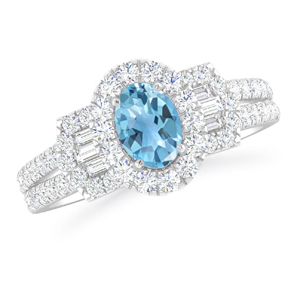 White Gold - Blue Topaz