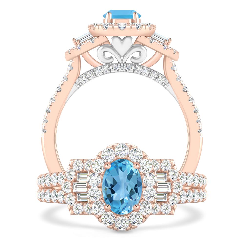 Rose Gold - Blue Topaz