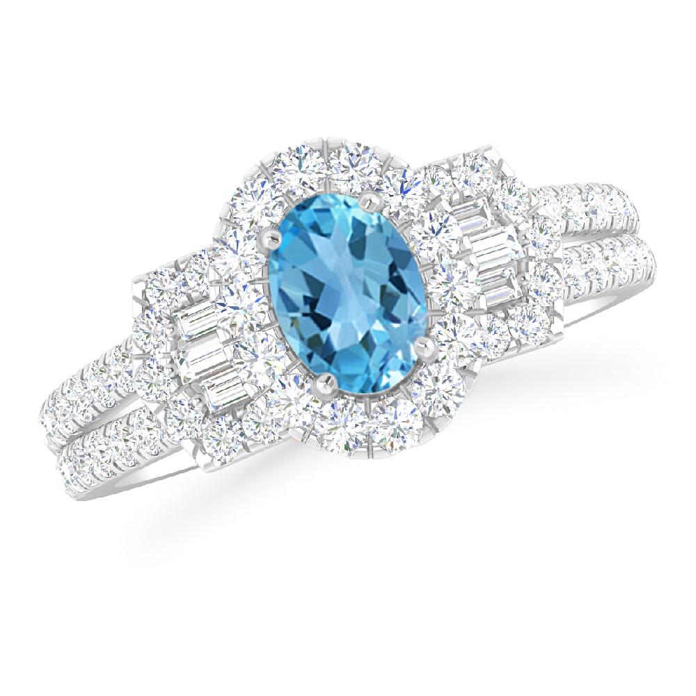 White Gold - Blue Topaz