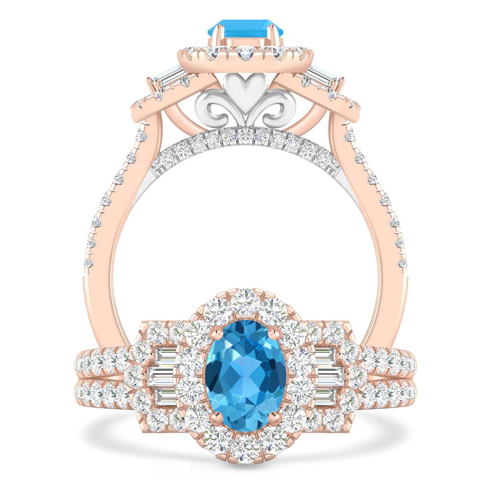 Rose Gold - Blue Topaz