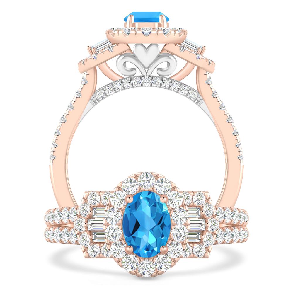 Rose Gold - Blue Topaz