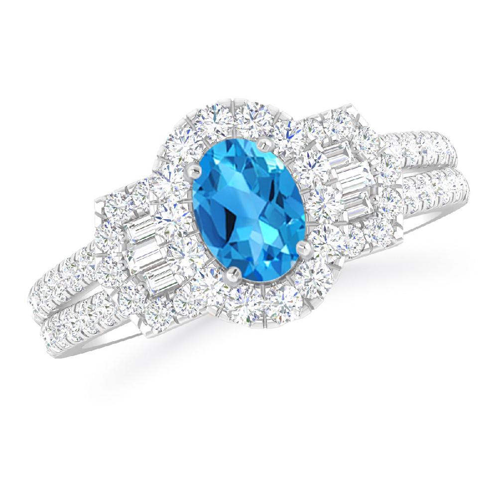 White Gold - Blue Topaz