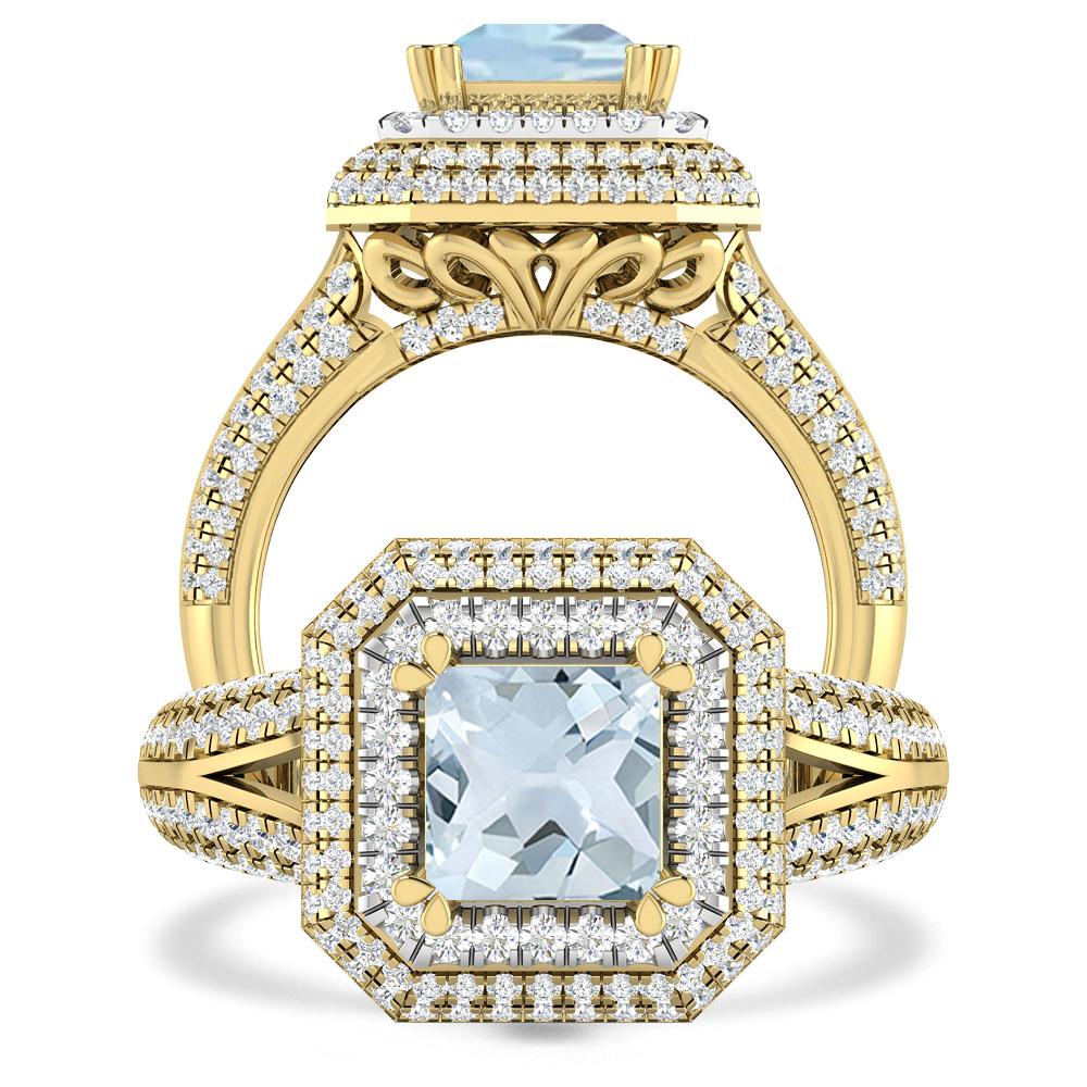 Yellow Gold - Aquamarine