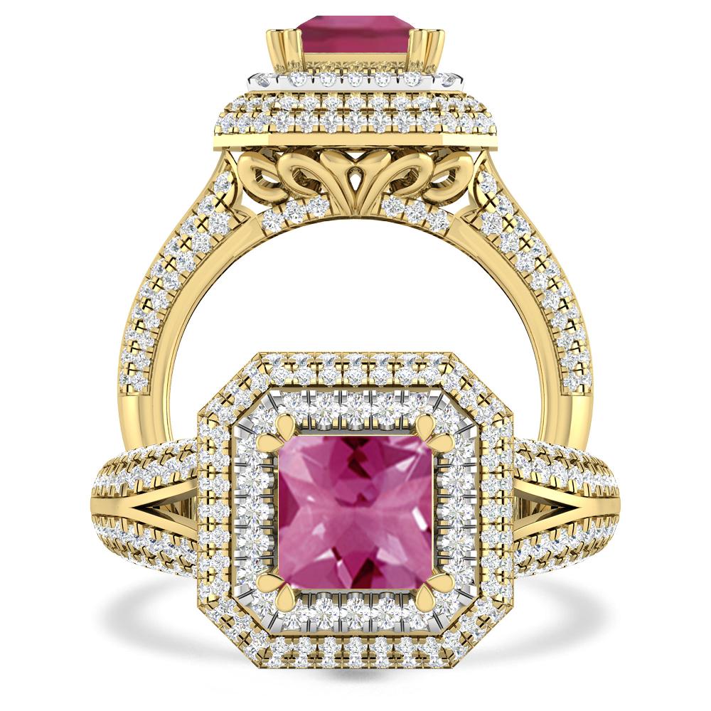 Yellow Gold - Pink Tourmaline