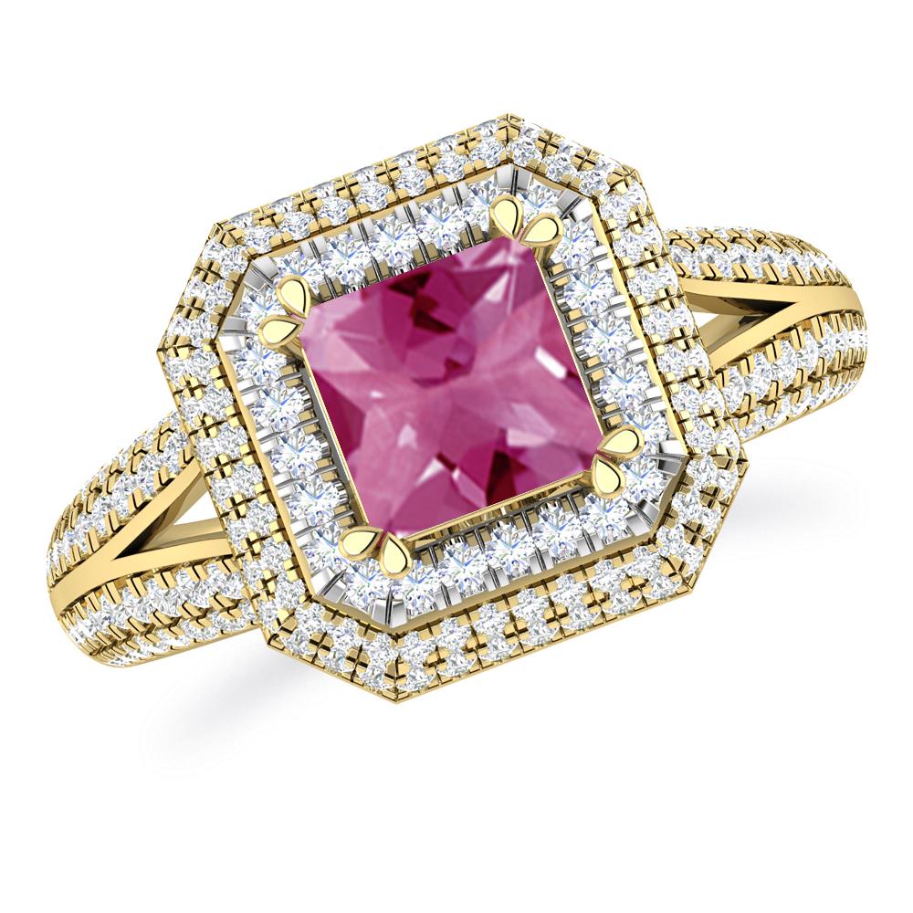 Yellow Gold - Pink Tourmaline