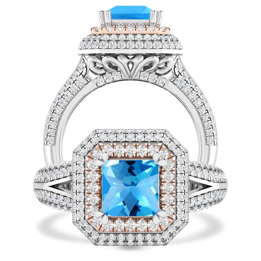 White Gold - Blue Topaz