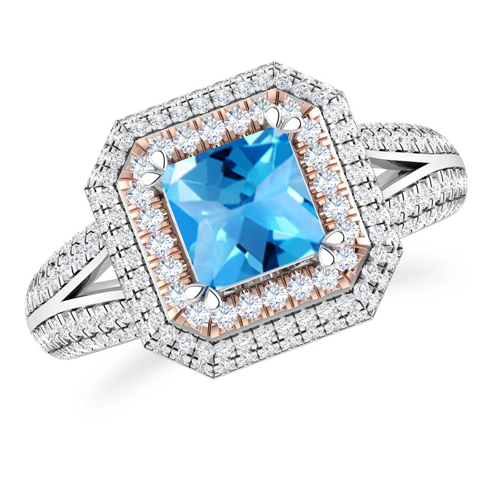 White Gold - Blue Topaz