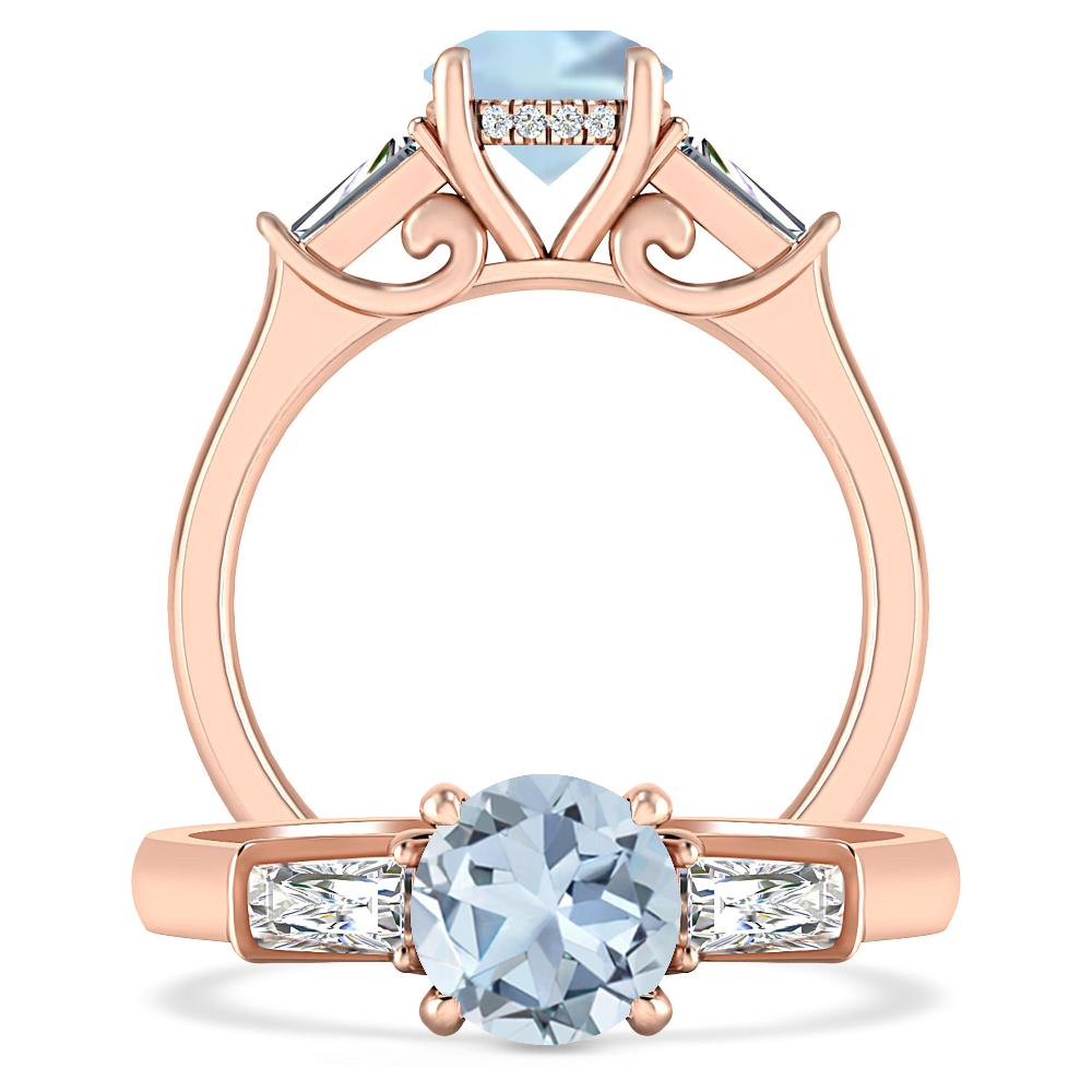 Rose Gold - Aquamarine