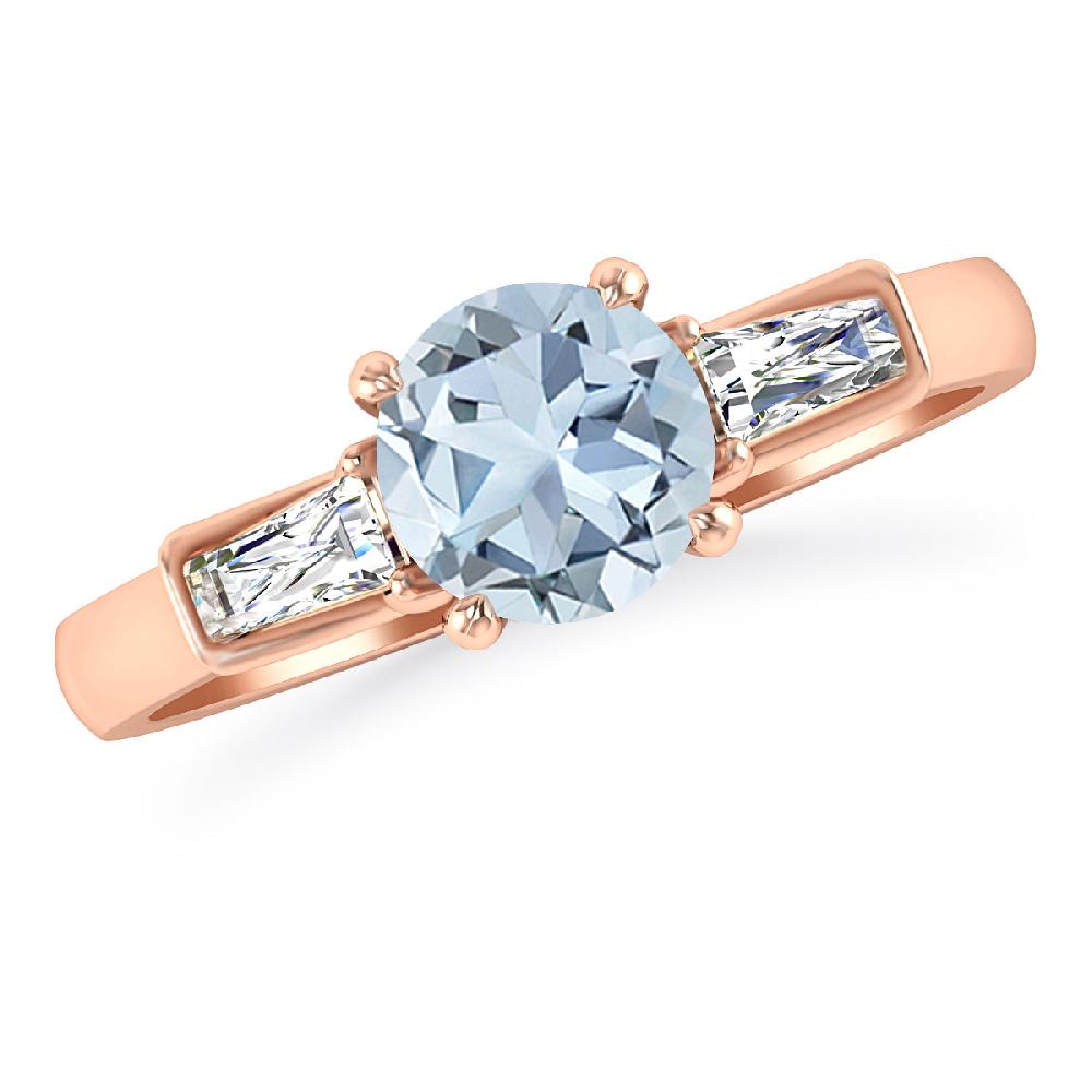 Rose Gold - Aquamarine