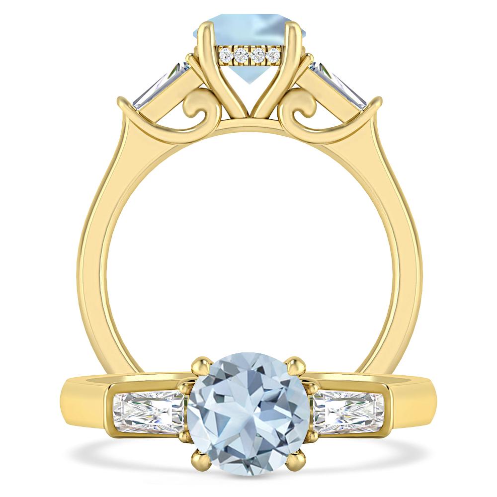 Yellow Gold - Aquamarine