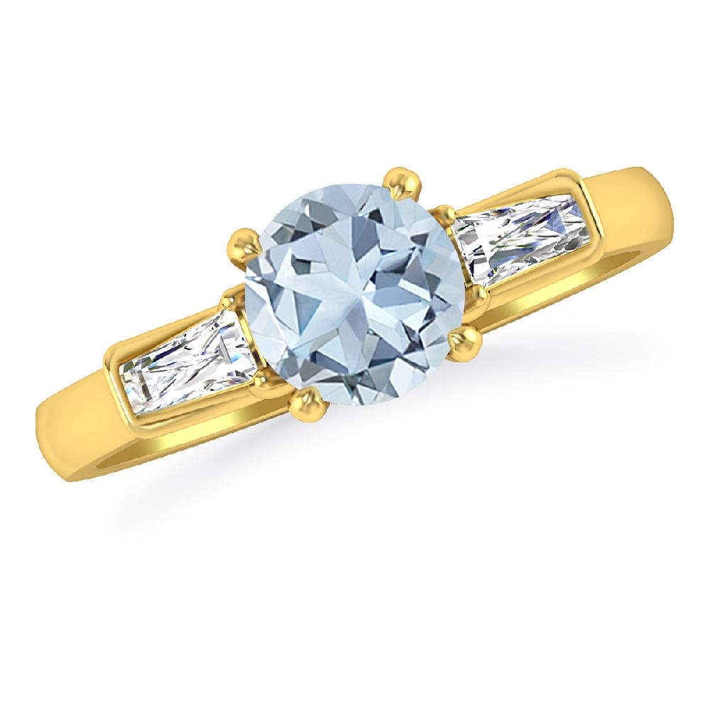 Yellow Gold - Aquamarine