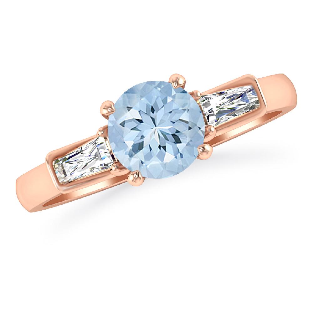 Rose Gold - Aquamarine