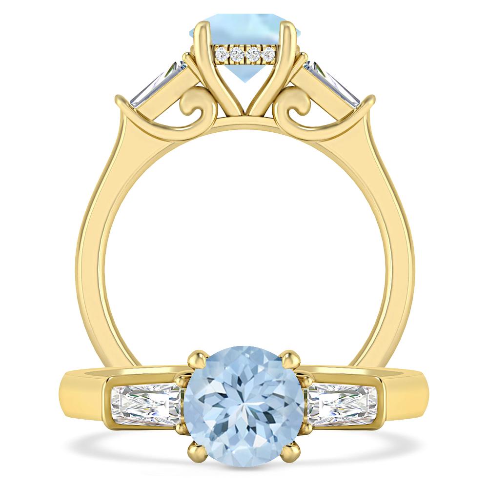 Yellow Gold - Aquamarine