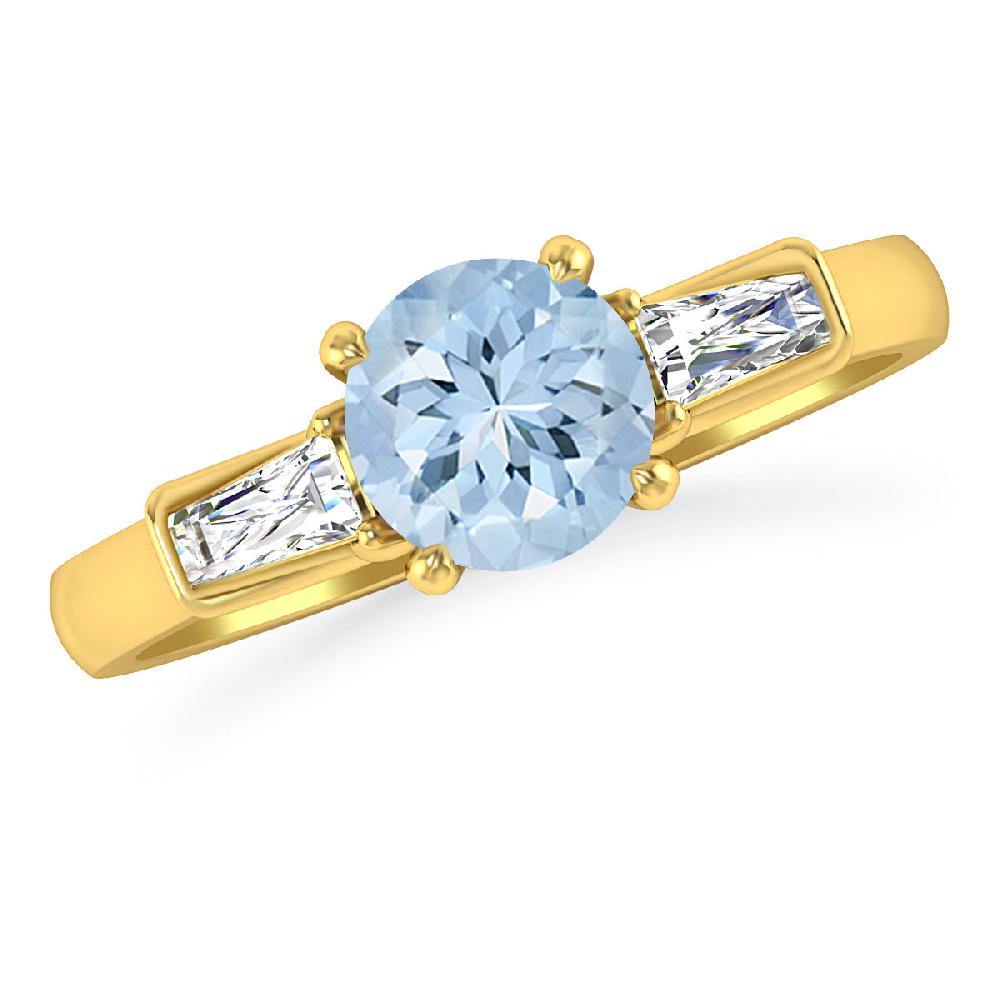 Yellow Gold - Aquamarine