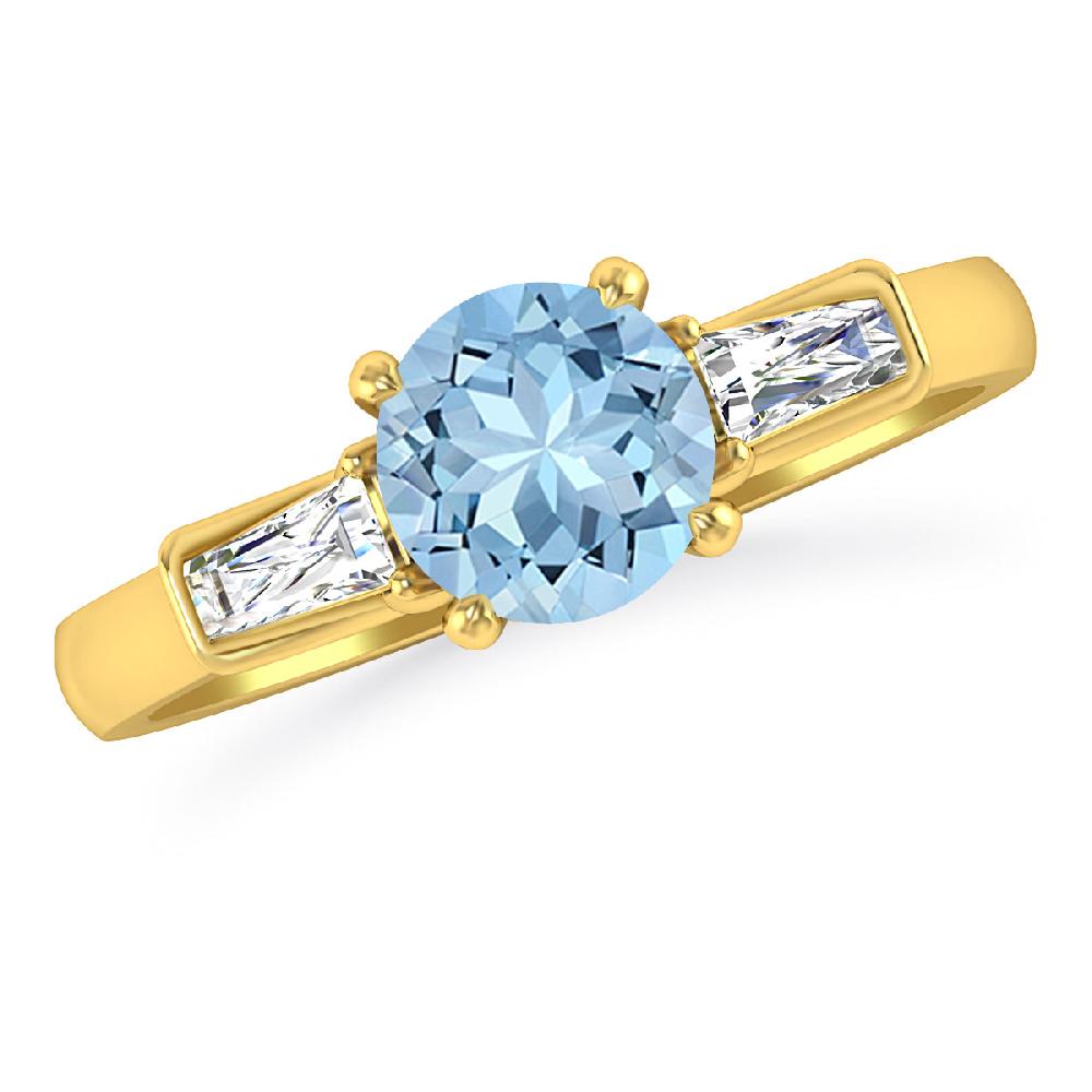 Yellow Gold - Aquamarine