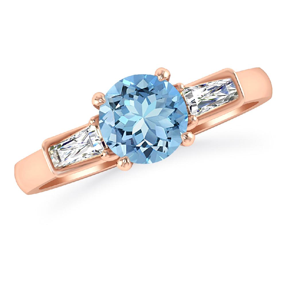 Rose Gold - Aquamarine